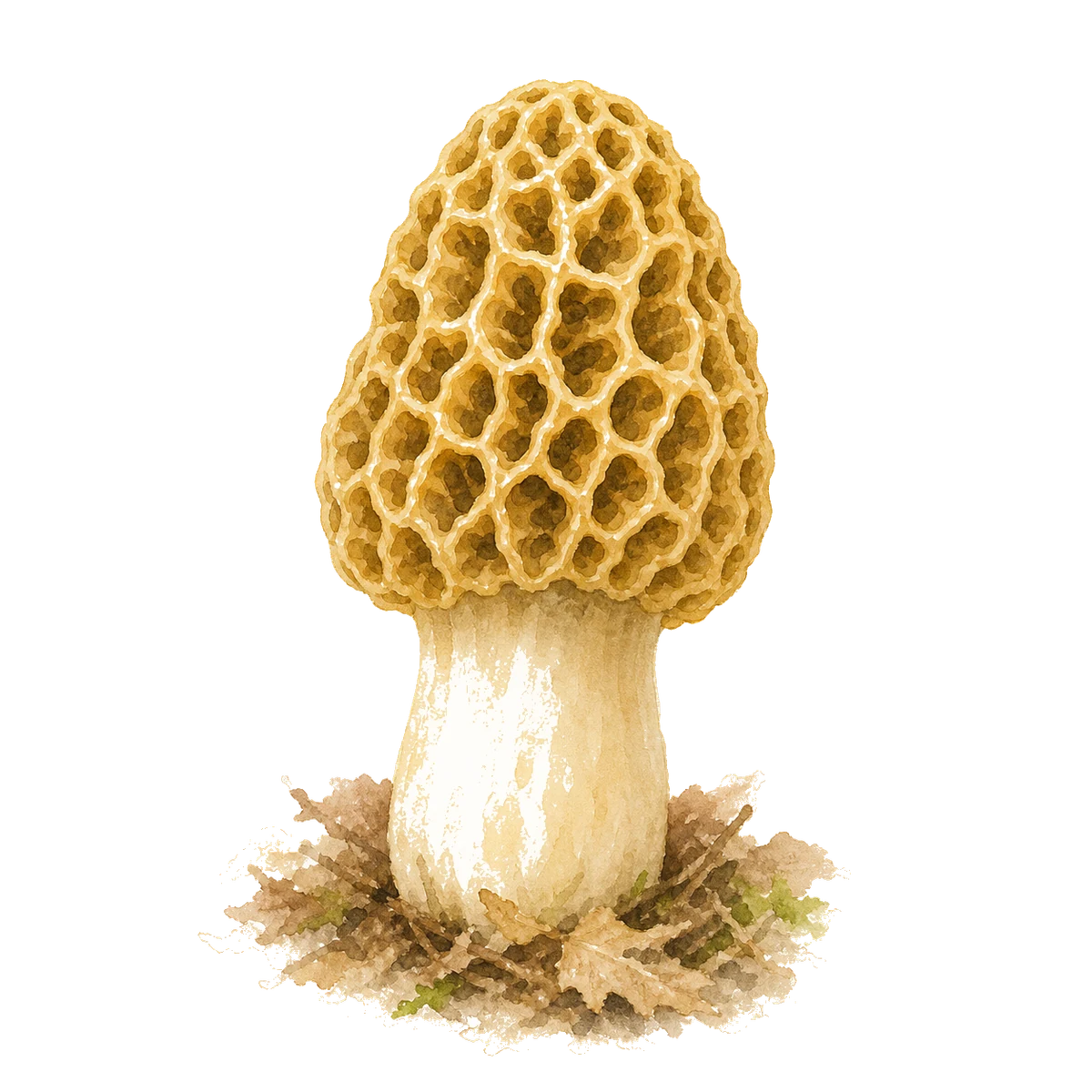 Chapeau alvéolé d’un adulte du concept Morchella esculenta du Guide.