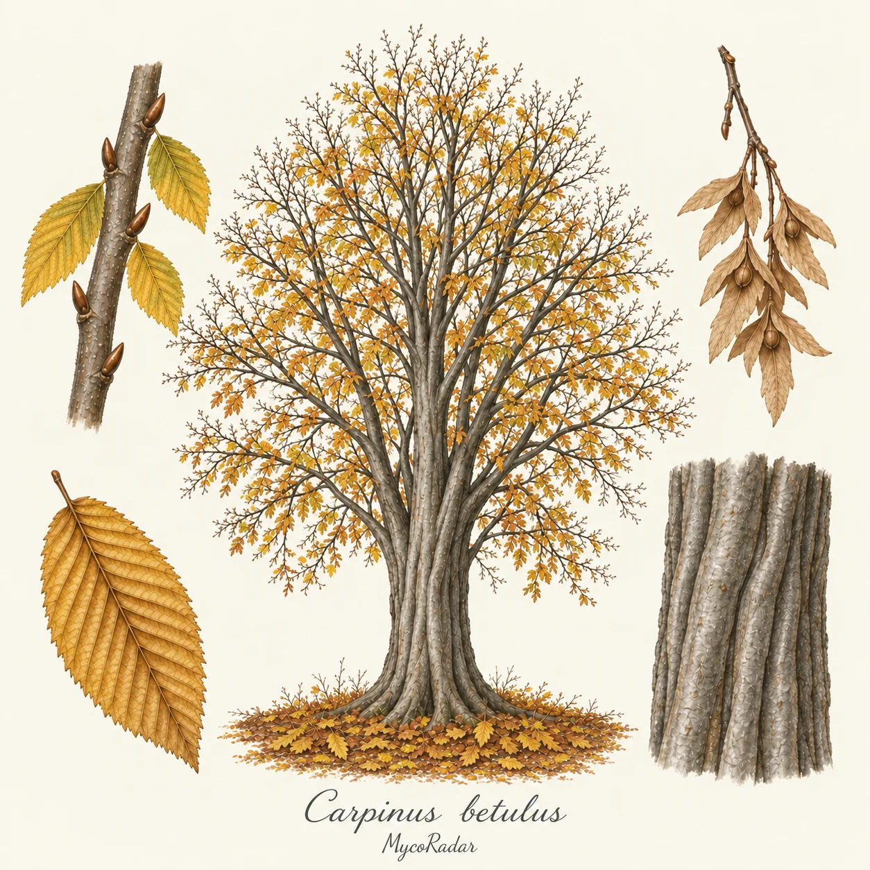 Carpinus betulus, پاییز