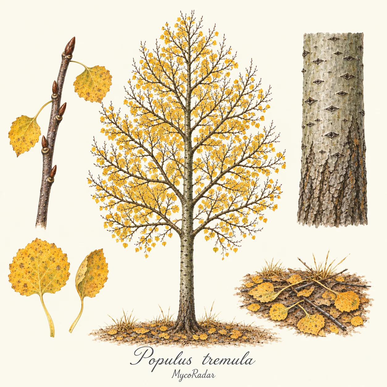 Populus tremula, پاییز