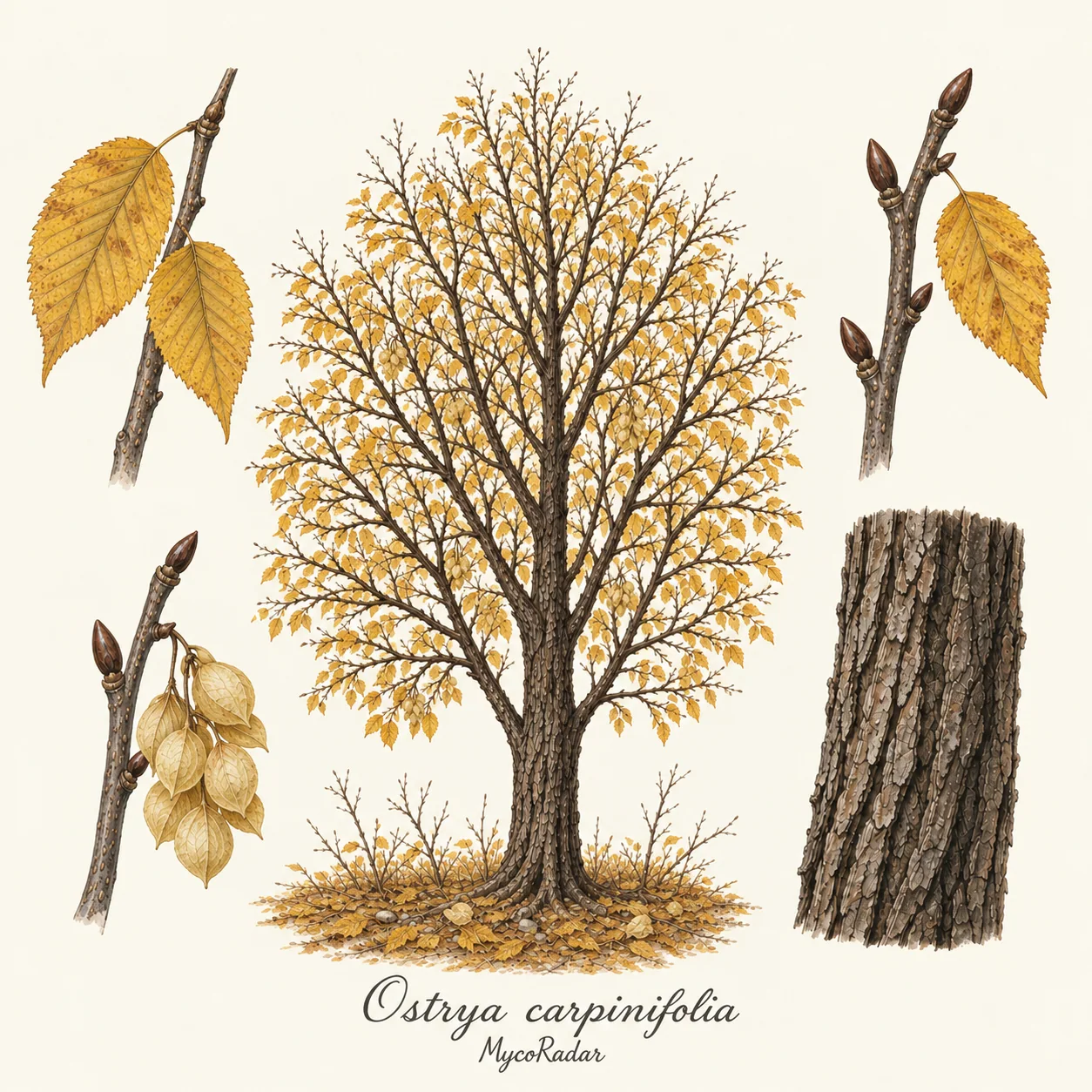 Charme-houblon, Automne